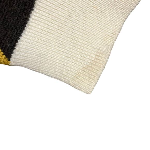 Hippy Feet Merino Wool Brown and Gold Vertical Chevron Cardigan Academia Size XL - Picture 8 of 12